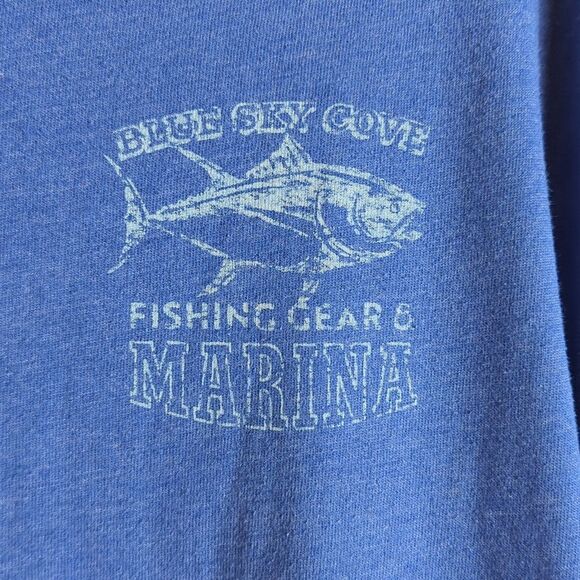 Izod Short Sleeve Blue Distressed Graphic Tee Shirt XL - Picture 3 of 6